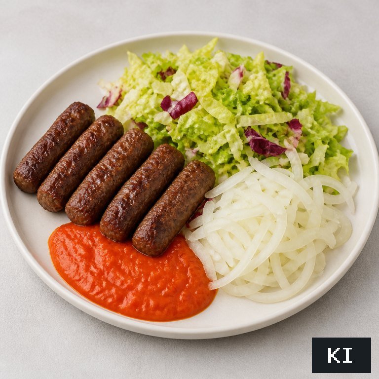 Cevapcici Teller mit Salat (mild)