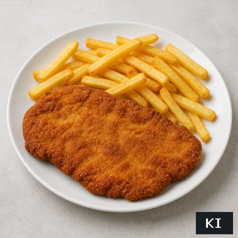 Schnitzel Teller mit Pommes